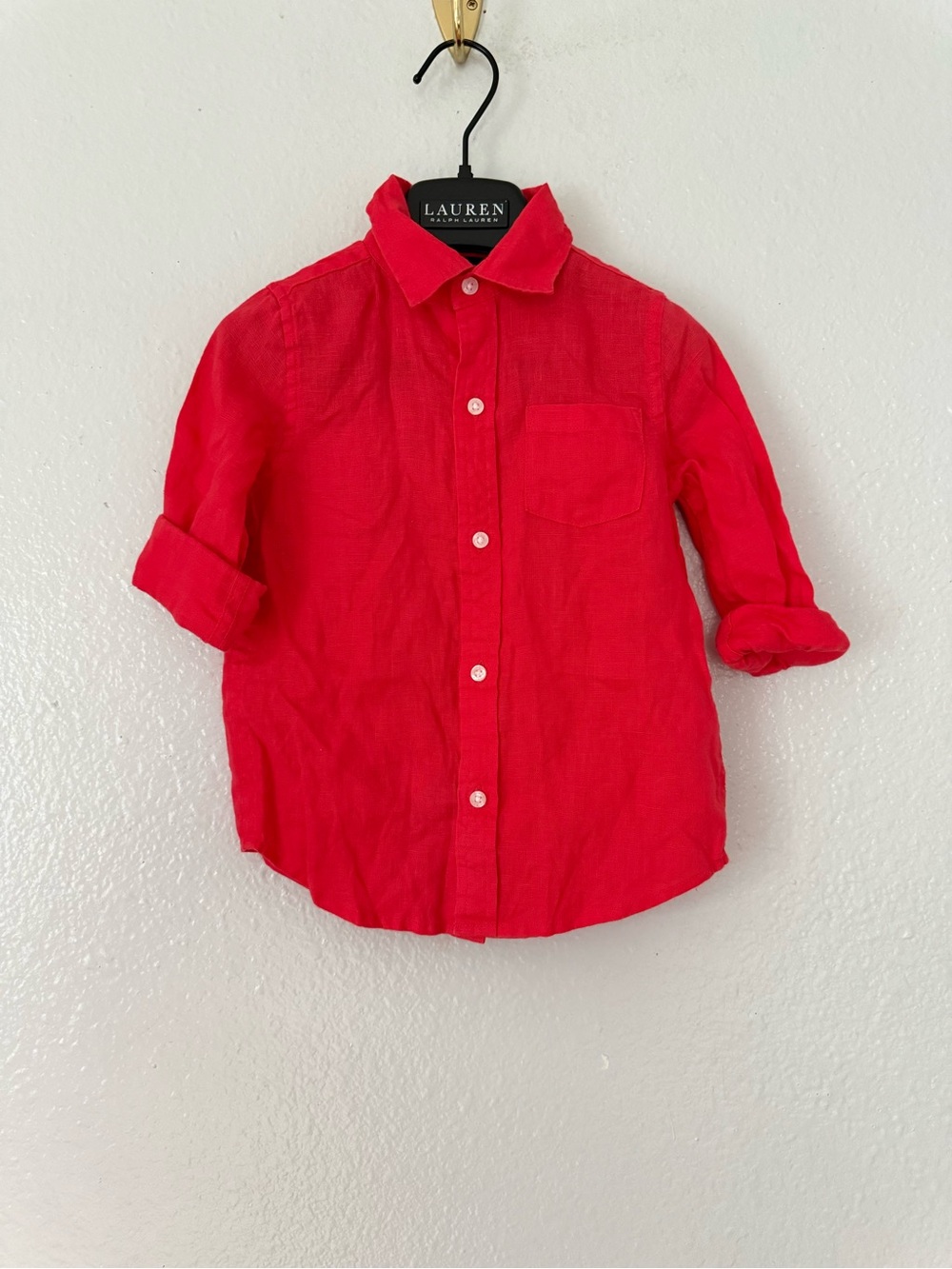 Janie and Jack Toddler Summer Linen Button Down Shirt Size: 3 - Picture 4 of 7